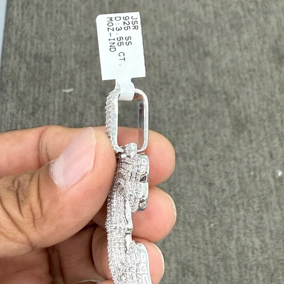 925 Sterling silver moissanite Diamond later C pendant